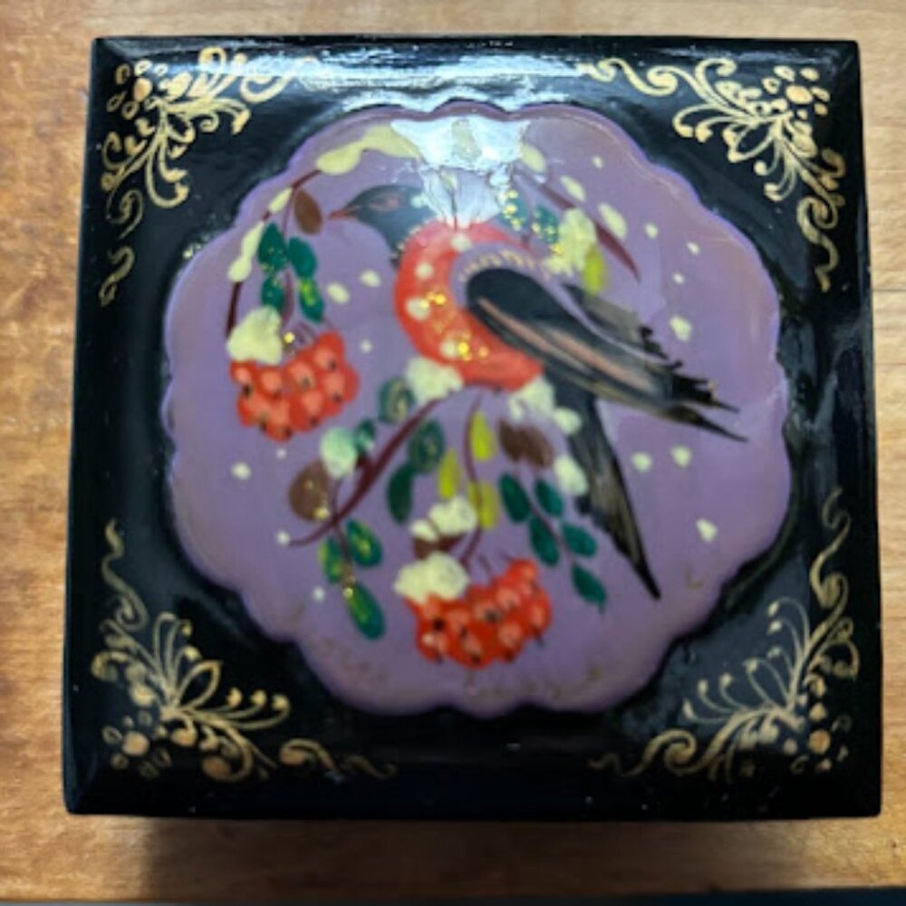 Russian Lacquer Trinket Box..signed